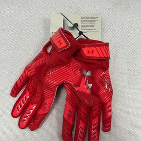 Used Under Armour F9 YOUTH RECEIVER GLOVES FB Gloves Red SM 11490-S000266535