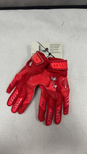 Used Under Armour F9 YOUTH RECEIVER GLOVES FB Gloves Red SM 11490-S000266535