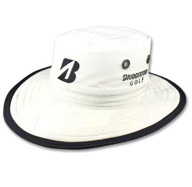 NEW Bridgestone Wide Brim Safari Boonie WHITE Fitted L/XL Hat/Cap