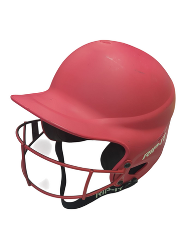 Used RIP-IT S/M 6-6 7/8  3515-4B Batting Helmet w/Mask Red SM 11862-S000091409