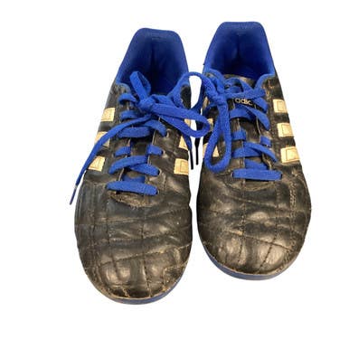 Used Adidas GOLETTO IV TRX FG Soccer Cleats Black And Royal Blue Junior 03.5 11479-S000406903