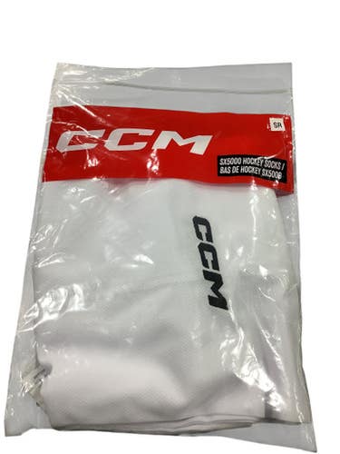 New CCM SX5000 SOCK WHITE SR 11347-CCMSX5000SRWHT