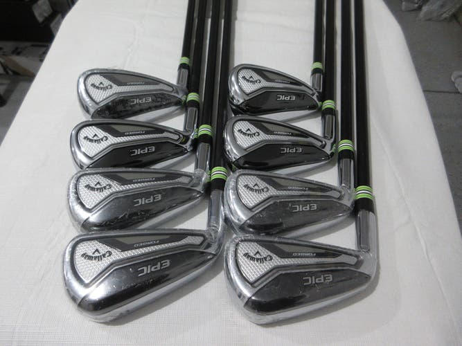 Left-Handed Callaway Epic Forged Iron Set - 4-AW - LA Golf Stiff Graphite - NEW