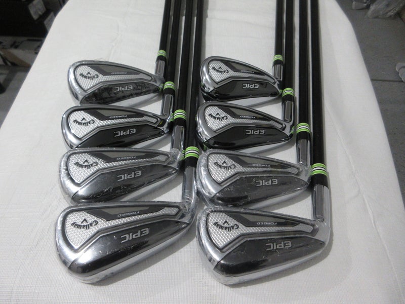Left-Handed Callaway Epic Forged Iron Set - 4-AW - LA Golf Stiff Graphite - NEW