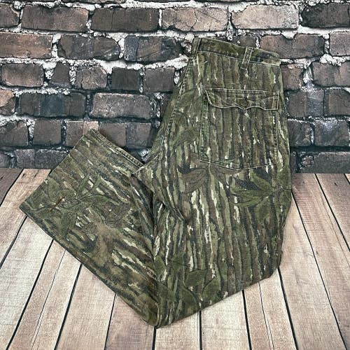 Vintage Cabela's Realtree Camo Military Trousers Combat Chamois Pants - 32x28.5