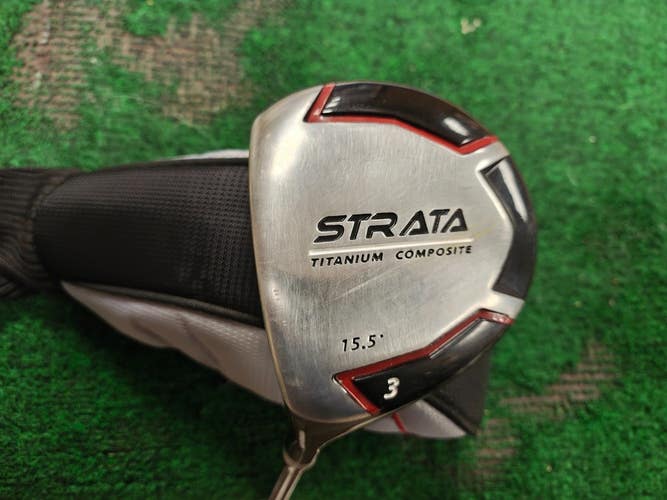 Callaway Strata Left Handed Fairway 3 Wood 15.5 Degree Steel Shaft Regular  w HC
