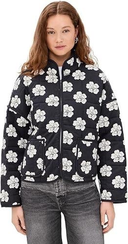 Free People Chloe Jacket Womens Medium Night Blooms Full Zip Long Sleeve TLW45
