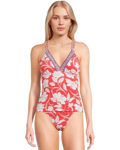 Tommy Bahama Island Cays Fiori Reversible Tankini Womens S Female Swimwear TLW64