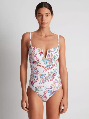 Lauren Ralph Lauren Fleurette U Wire One-Piece Women's 4 Multi Swimsuits TLW54