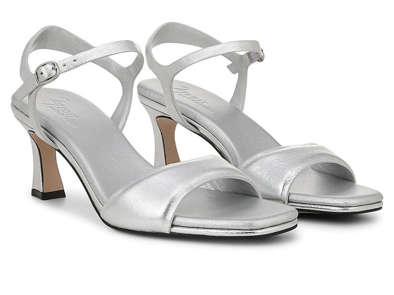 Naturalizer 27 Edit Grace Sandals Women's 8.5 Silver Leather Ankle Strap TZP207