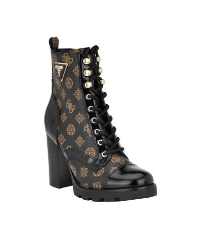 Guess Neadyn Boots Women's US 10 Black Round Toe Block Heel Ankle Bootie TZP196