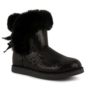 Juicy Couture King 2 Women's US 8 Black Sequins Faux Suede Weather Boots TZP192