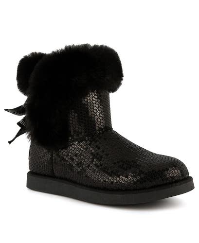 Juicy Couture King 2 Women's US 8 Black Sequins Faux Suede Weather Boots TZP192