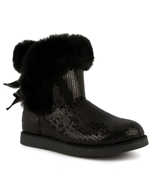 Juicy Couture King 2 Women's US 8 Black Sequins Faux Suede Weather Boots TZP192