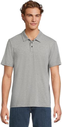 RVCA Balance Polo Shirt Mens XL Heather Grey Stretch Short Sleeve Pullover TLW33