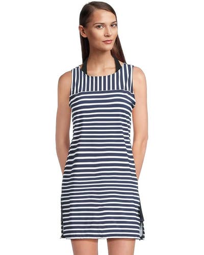 Tommy Bahama Coastline Stripe Romper Women's Small Mare Navy Swim Cover-Up TLW44