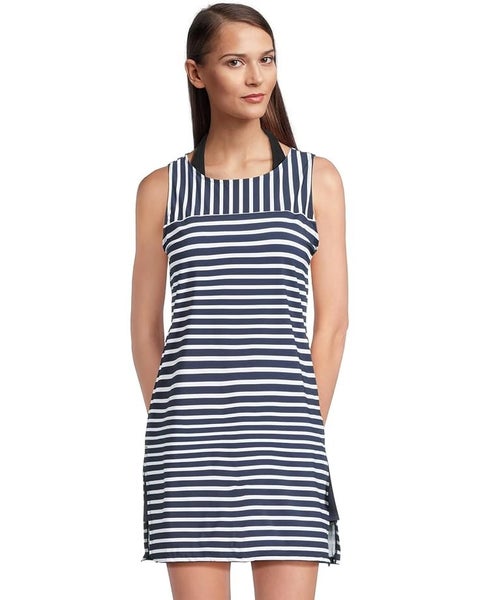 Tommy Bahama Coastline Stripe Romper Women's Small Mare Navy Swim Cover-Up TLW44