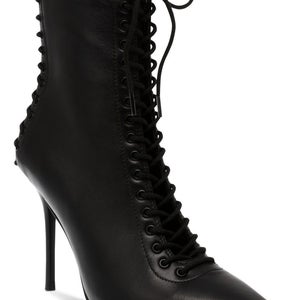 Steve Madden Allnight ALLN02S1 Boots Women's 10 Black Leather Pointed Toe TZP195