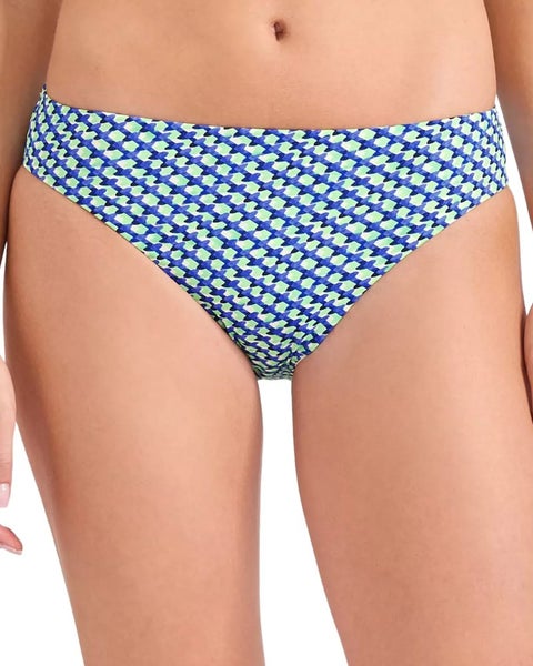 Tommy Bahama Palm Modern Mosaic Bikini Bottom Womens M Glass Blue Hipster TLW19