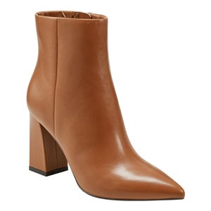 Marc Fisher Gritana Women's US 9 Brown Leather Block Heel Dress Bootie TZP173