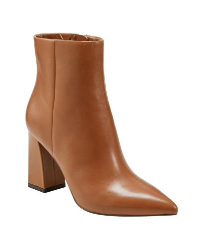 Marc Fisher Gritana Women's US 9 Brown Leather Block Heel Dress Bootie TZP173