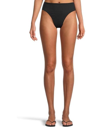 L*Space Savannah Classic Bikini Bottom Womens Small Black Stretch Swimwear TLW20