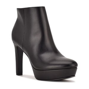 Nine West GlowUp 3 Boots Women's US 8 Black Faux Leather Platform Bootie TZP174