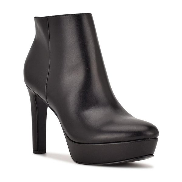 Nine West GlowUp 3 Boots Women's US 8 Black Faux Leather Platform Bootie TZP174