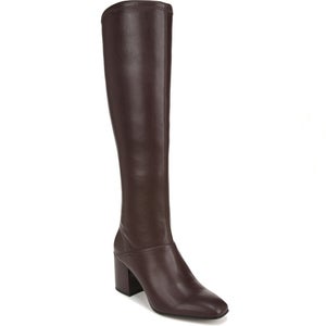 Franco Sarto Tribute Women's 8.5 Brown Leather Square Toe Knee High Boots TZP188