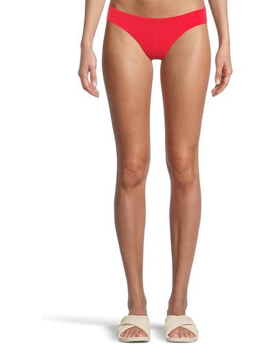 BECCA Color Code Adela Shirred Hipster Bottom Women's Large Fire Swimwear TLW65