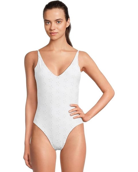 Beach Riot Reese One-Piece Women's Small White Adjustable Strap Swimsuits TLW70