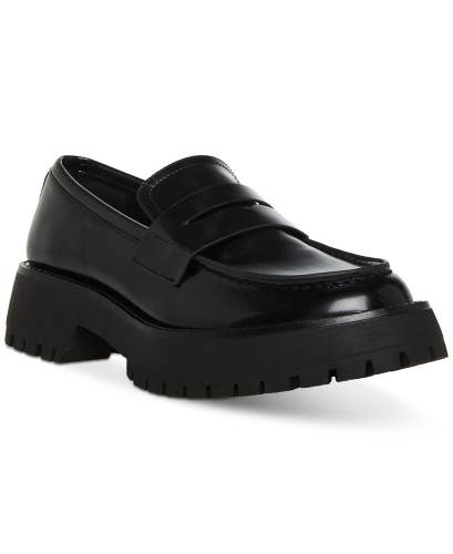 Madden Girl Heather HEAA01J1 Loafer Women's US 8.5 Black Platform Shoes TZP179