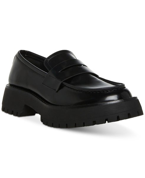 Madden Girl Heather HEAA01J1 Loafer Women's US 8.5 Black Platform Shoes TZP179
