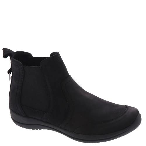 Earth Faine Boots Women's US 9.5 Black Round Toe Nubuck Leather Slip-On TZP169