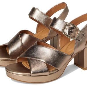Sofft Lizzie SF0109500 Sandal Women's 8 Light Espresso Leather Block Heel TZP206