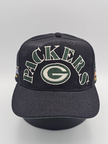 Vintage Green Bay Packers NFL Sports ANNCO Wool Blend Black Dome Hat Snapback