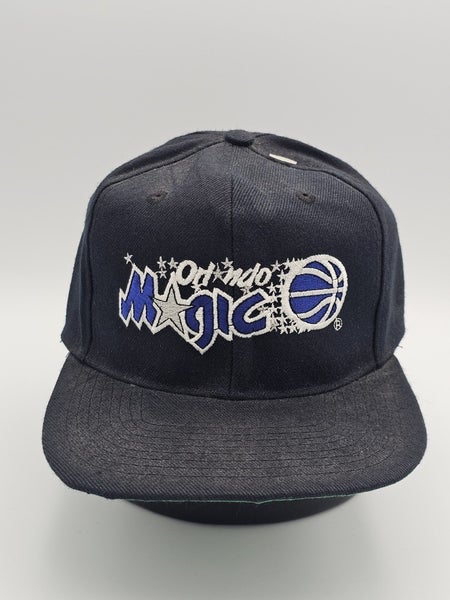 Vintage Orlando Magic NBA Sports Black Dome Wool Blend Motion Logo Hat Snapback