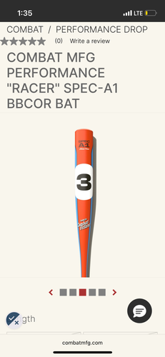 2026 Combat Spec A1 BBCOR Certified Bat (-3) 30 oz 33" (New)
