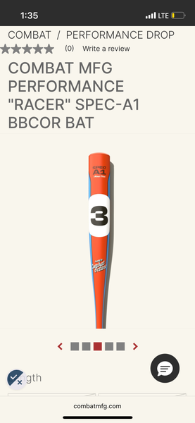 2026 Combat Spec A1 BBCOR Certified Bat (-3) 30 oz 33" (New)
