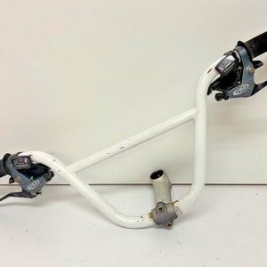 White 30" BMX Handlebar Shimano Deore SL-M590 3x9 Shifters Avid Brake Levers ++