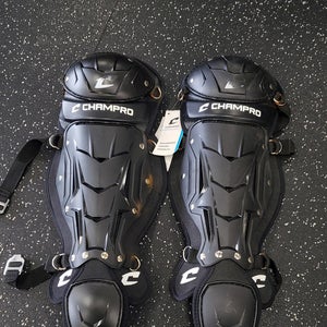 Used Champro YOUTH Catchers Leg Guards Black  11849-S000032262
