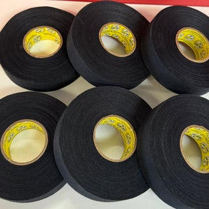 Hockey Tape Black 1” Cloth  (6-Pack Special)