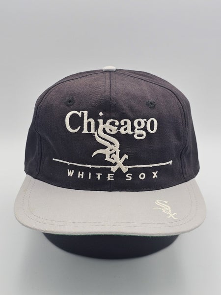 Vintage Chicago White Sox MLB Baseball Sports Black Twill Hat Cap Vtg Snapback