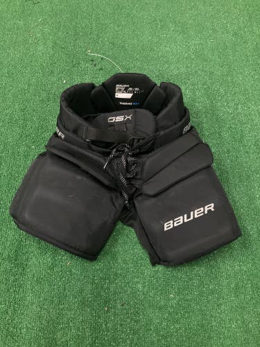 Black Junior Medium Bauer Hockey Goalie Pants (Used)