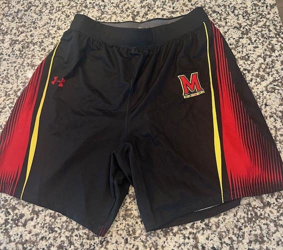 Under Armour UMD Maryland team lacrosse game shorts L large NEW mens