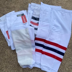 NEW TEAM SET CCM EDGE Pro Stock Springfield Thunderbirds Kevlar Backed Socks 73912