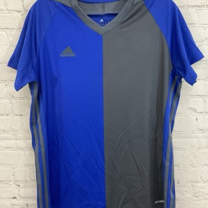 Adidas BR6833 Women's MI TIRO17 100% Polyester Soccer Jersey Royal Blue Grey LG