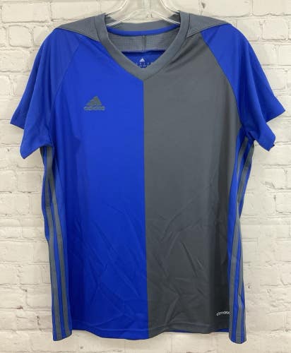Adidas BR6833 Women's MI TIRO17 100% Polyester Soccer Jersey Royal Blue Grey LG