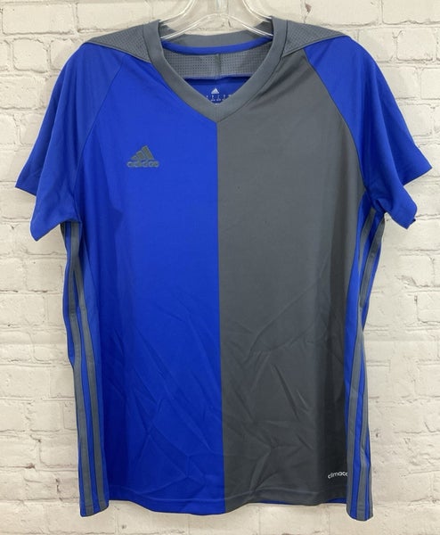 Adidas BR6833 Women's MI TIRO17 100% Polyester Soccer Jersey Royal Blue Grey LG