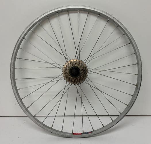 Weinmann 519 7-Speed 32-Spoke Silver Aluminum 26" Mountain Bike Rear Wheel